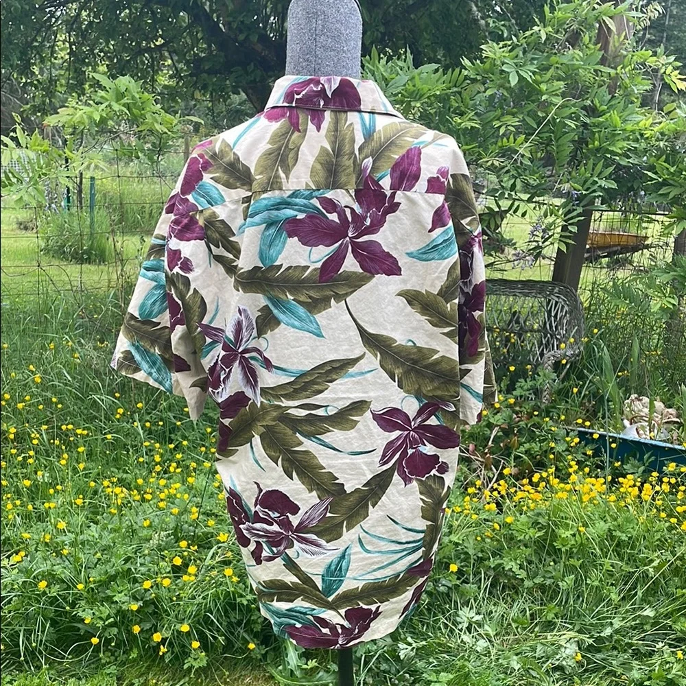 Tropical Floral Orchid Button-Up Shirt - Picture 10 of 14